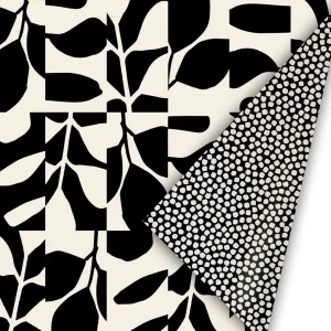 Inpakpapier 50cm – Abstract Botanics black/white