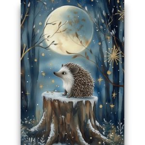 A6 Ansichtkaart – Moonlight Animals: Egel