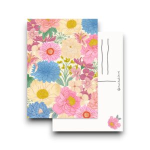 A6 Ansichtkaart – Gekleurde bloemen