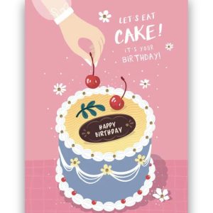 A6 Ansichtkaart – Let’s Eat Cake
