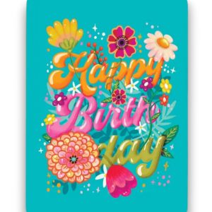 A6 Ansichtkaart – Birthday met bloemen