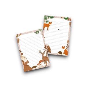 A5 Schrijfblok – Fall/Herfst: Vos, uil en hertje