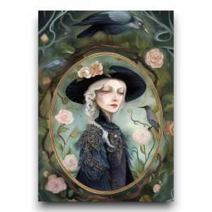 A6 Ansichtkaart – Halloween Characters: Women with Head