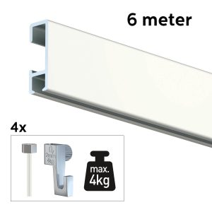 ARTITEQ 6 METER ALL-IN-ONE CLICK RAIL 4KG / WHITE RAL 9010