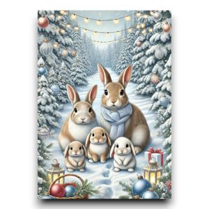 A6 Ansichtkaart – Christmas Family time: Konijn