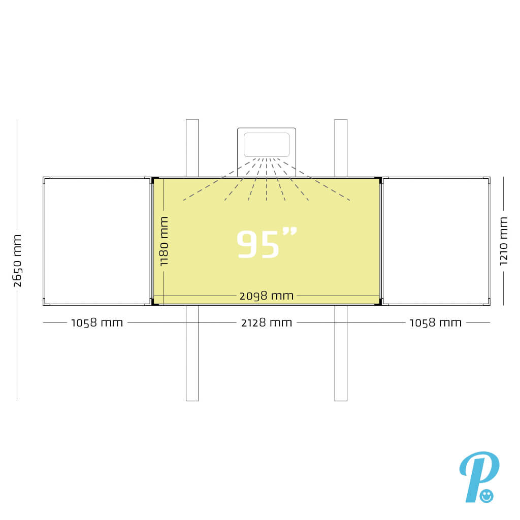 Vijfvlaks projectiebord Extraflat voor pen projector – Hoogte verstelbaar op kolommen - Afbeelding 8