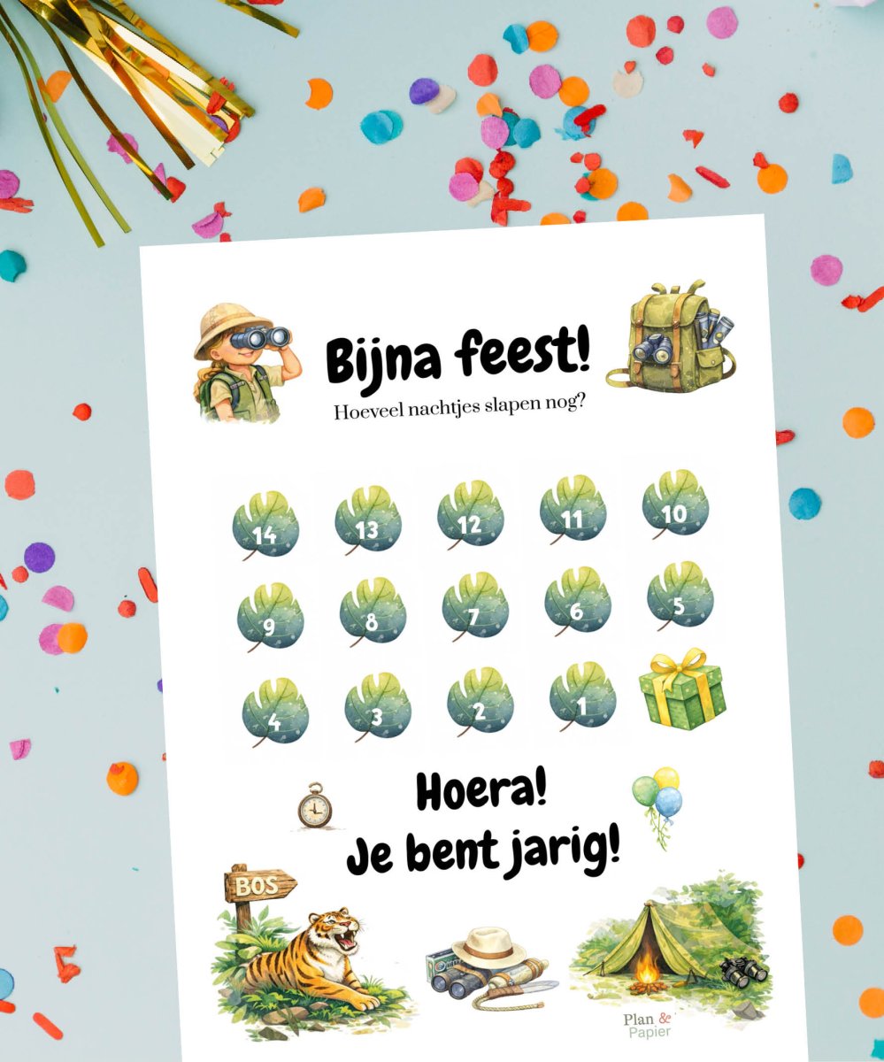 Aftelkalender verjaardag Jungle - Afbeelding 3