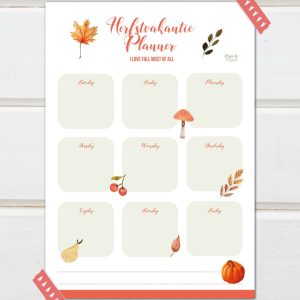 Herfstvakantie Planner