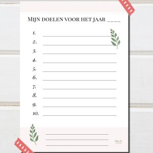 Mijn doelen voor het jaar …. (printable set)