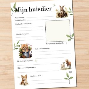 Invulblad Mijn Huisdier